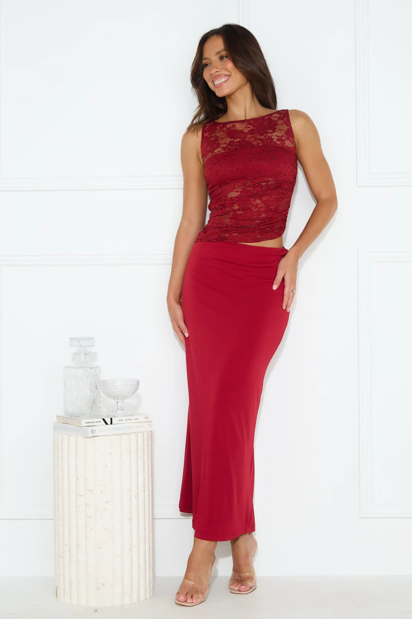 Lace Love Maxi Dress Red sold by Hello Molly product image thumbnail 2