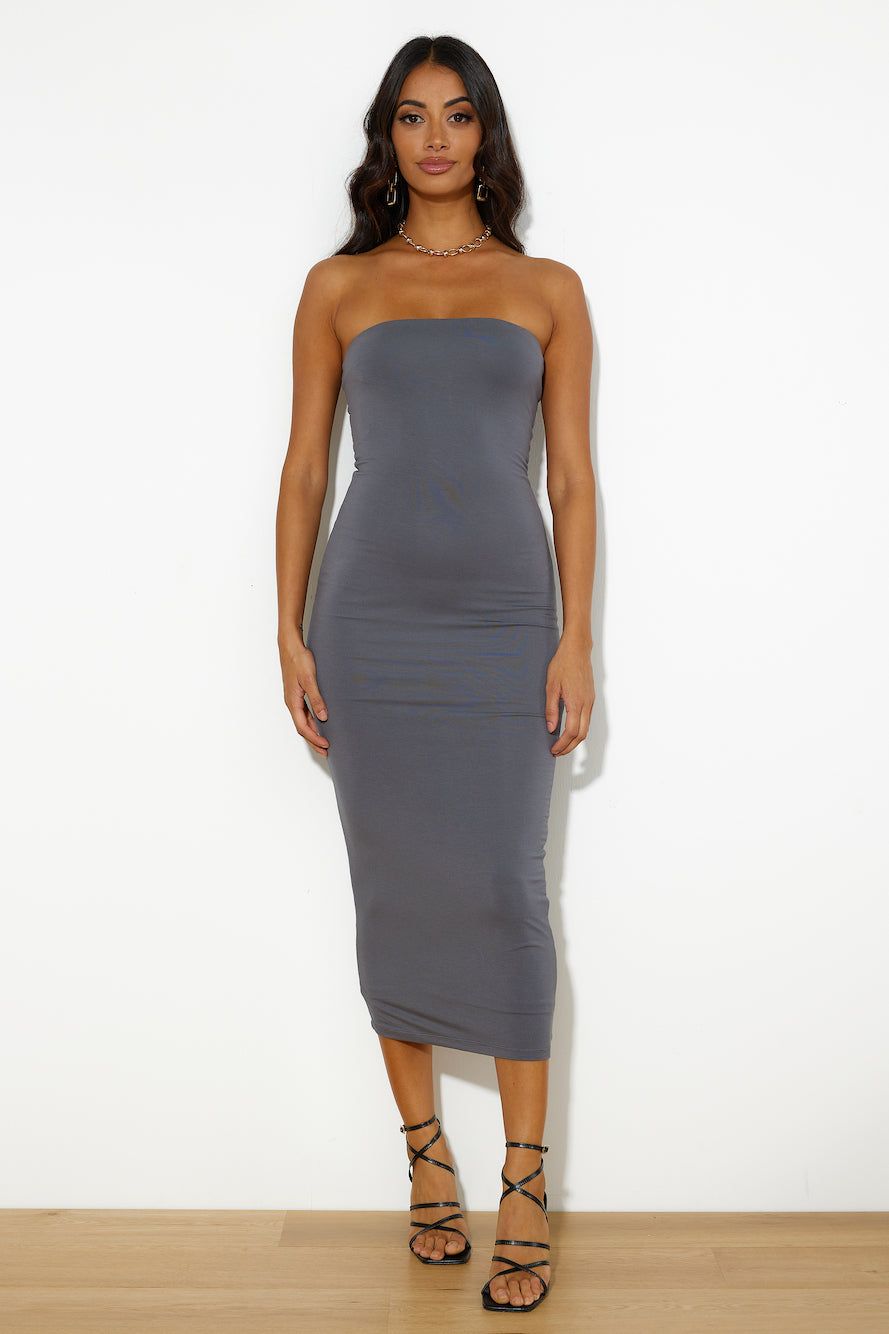 Repeated Wear Maxi Dress Charcoal sold by Hello Molly