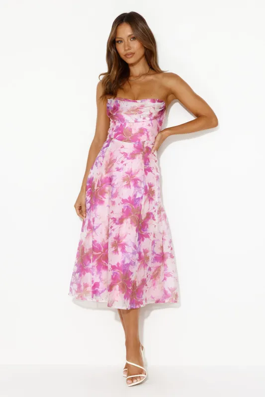 Fancy Girl Strapless Midi Dress Purple sold by Hello Molly