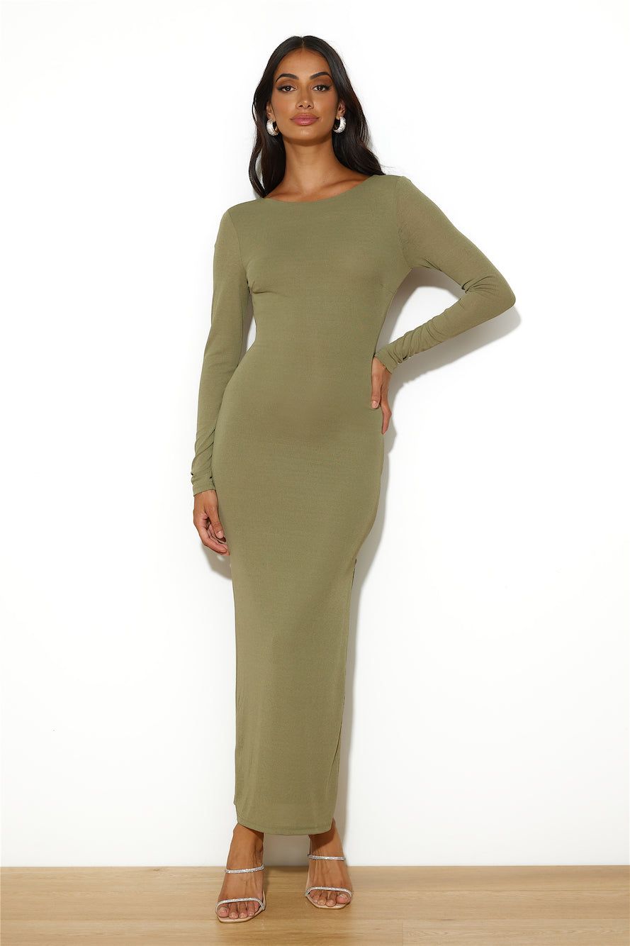 Sleekest Of Them All Maxi Dress Olive sold by Hello Molly product image thumbnail 3