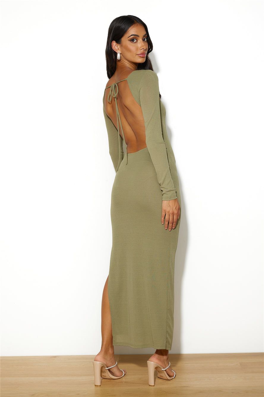 Sleekest Of Them All Maxi Dress Olive sold by Hello Molly product image thumbnail 4