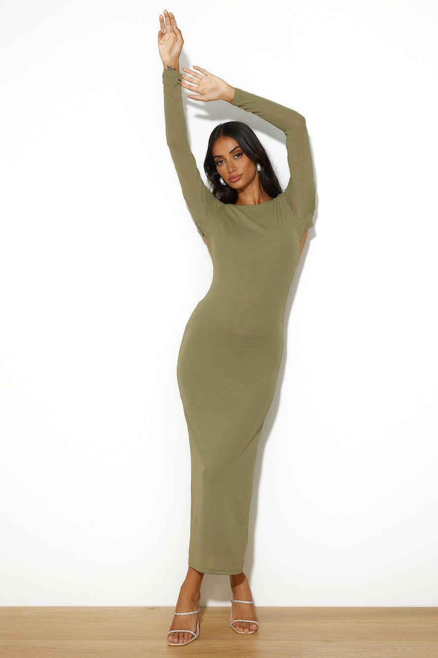 Sleekest Of Them All Maxi Dress Olive sold by Hello Molly product image thumbnail 2