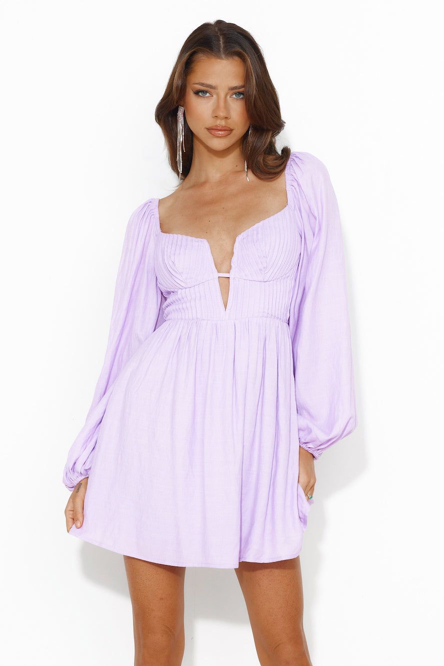 Dress To Express Long Sleeve Mini Dress Lilac sold by Hello Molly product image thumbnail 3