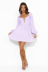 Dress To Express Long Sleeve Mini Dress Lilac sold by Hello Molly
