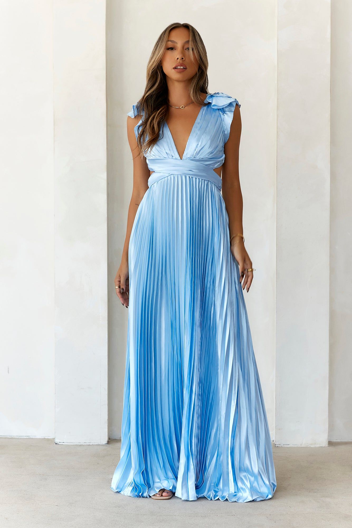 Beauty Of Her Satin Maxi Dress Blue sold by Hello Molly product image thumbnail 2