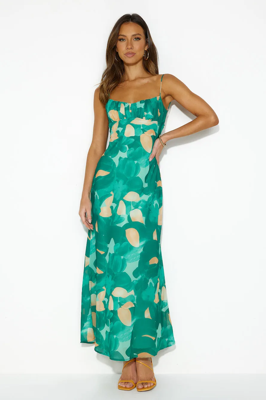 Nimble Fortune Midi Dress Green sold by Hello Molly