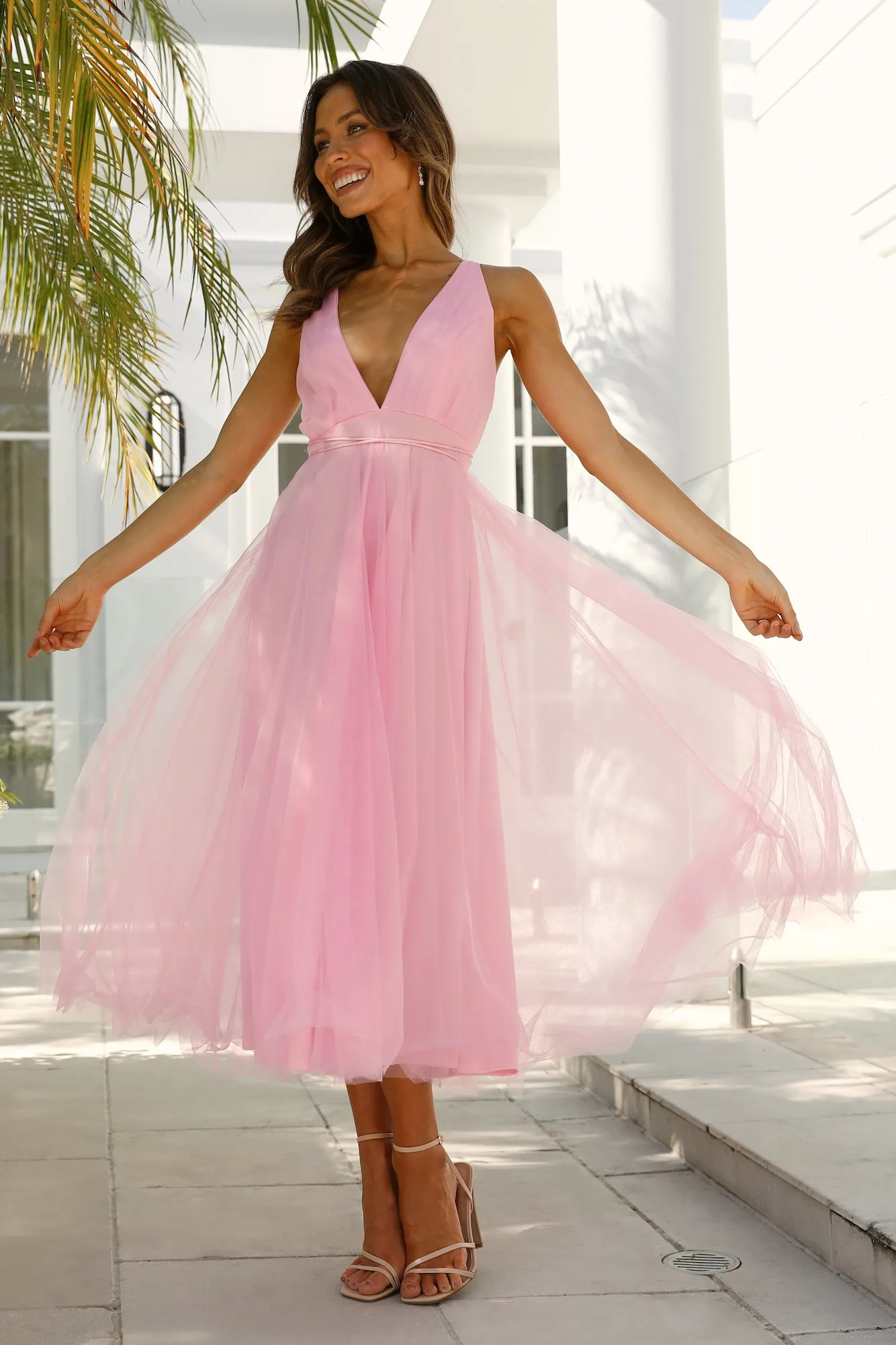 Summer Cinderella Midi Dress Hot Pink sold by Hello Molly product image thumbnail 3