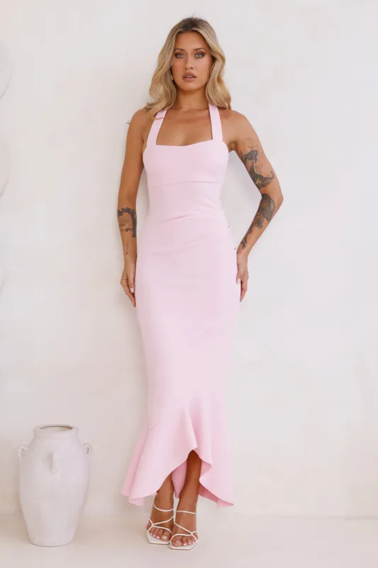 Good Conversation Halter Maxi Dress Pink sold by Hello Molly