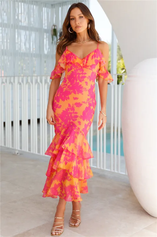 Stars In Her Eyes Maxi Dress Orange sold by Hello Molly