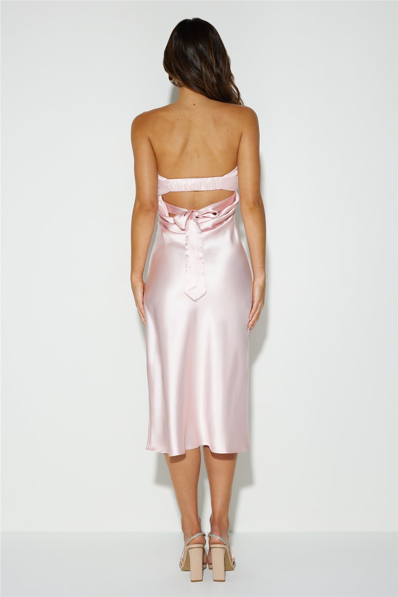 Secret To Share Satin Midi Dress Pink sold by Hello Molly product image thumbnail 5