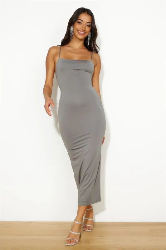Twist For Me Maxi Dress Charcoal sold by Hello Molly