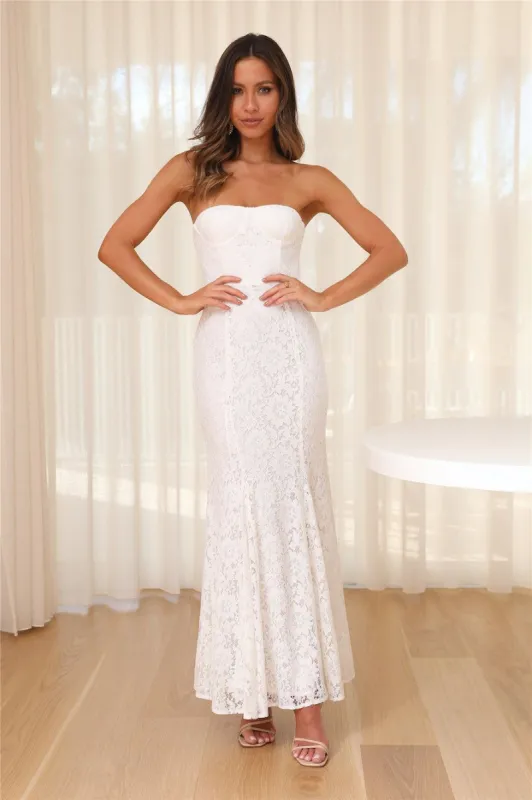 Lace Vacation Maxi Dress White sold by Hello Molly