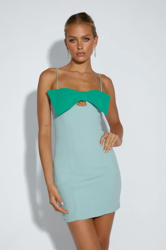 Be My Lover Mini Dress Green sold by Hello Molly