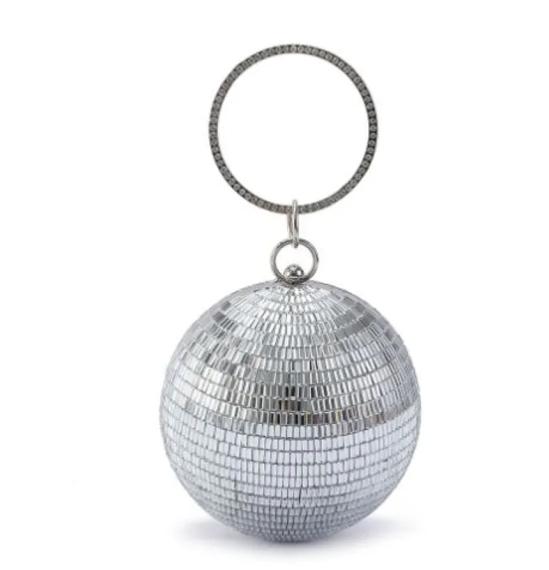 discoballclutch-silver sold by Hello Molly