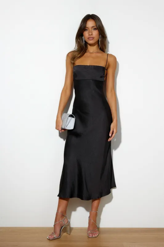 No Advice Midi Dress Black sold by Hello Molly
