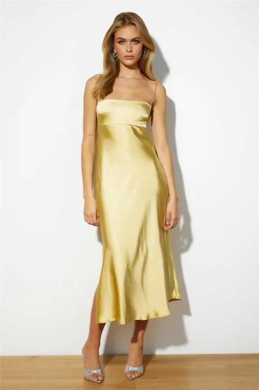 No Advice Midi Dress Yellow sold by Hello Molly