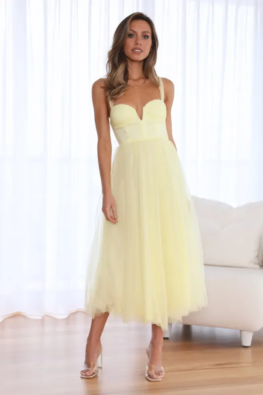 Fairytale World Midi Dress Lemon sold by Hello Molly