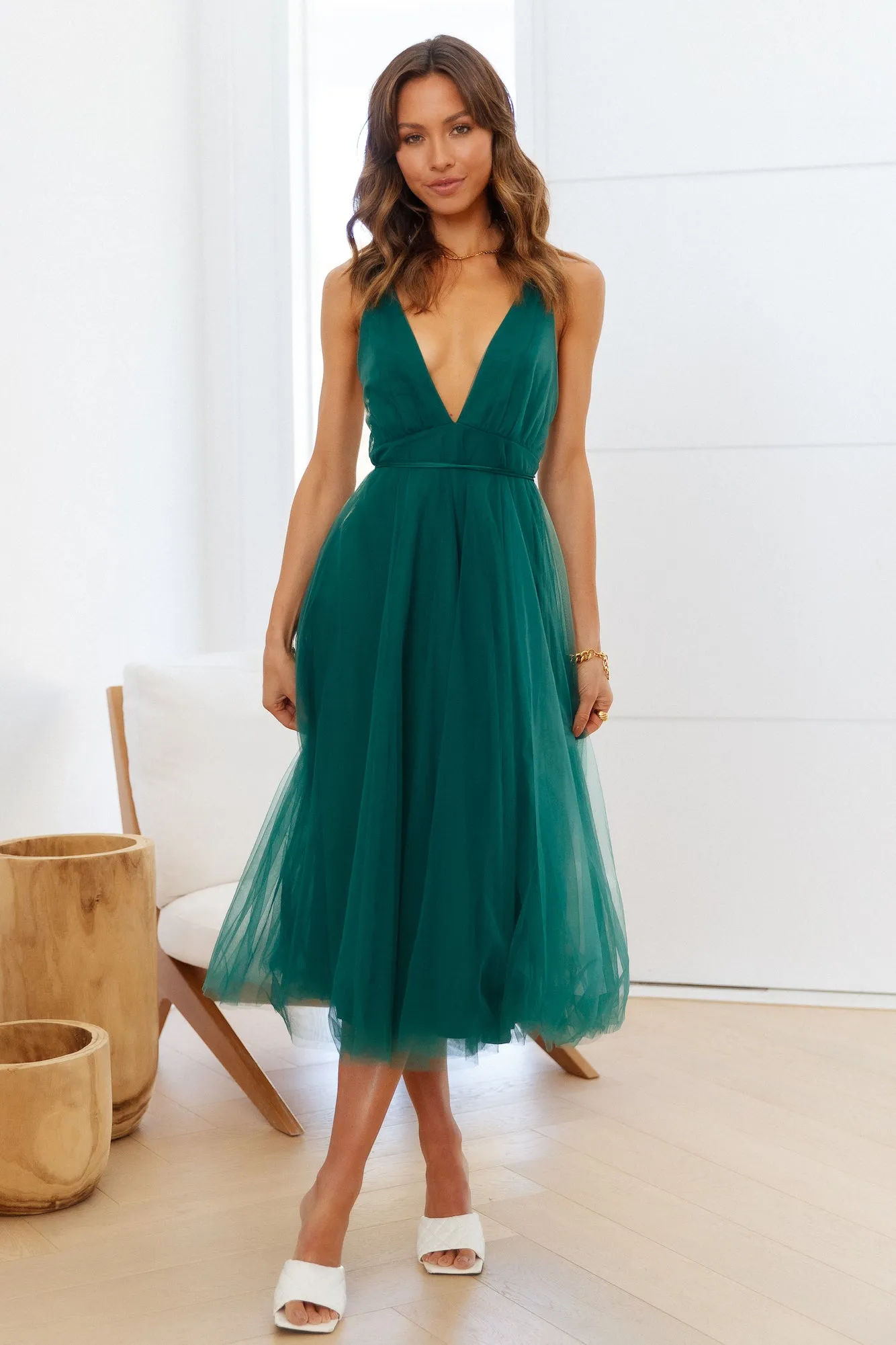 Summer Cinderella Midi Dress Forest Green sold by Hello Molly product image thumbnail 3