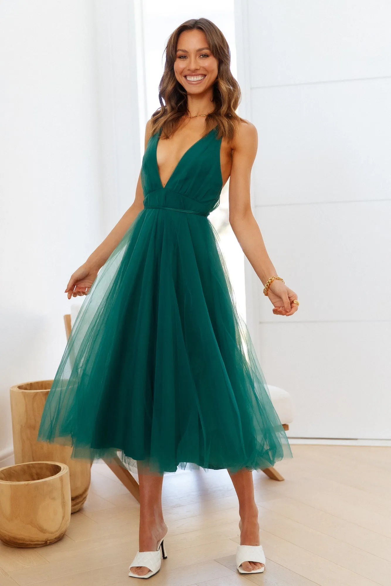 Summer Cinderella Midi Dress Forest Green sold by Hello Molly product image thumbnail 4