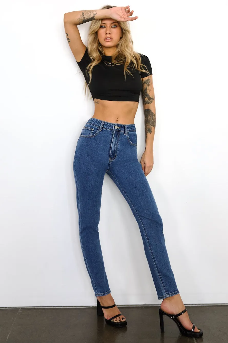 DNM High Rise Skinny Leg Denim Jeans Dark Blue sold by Hello Molly product image thumbnail 2