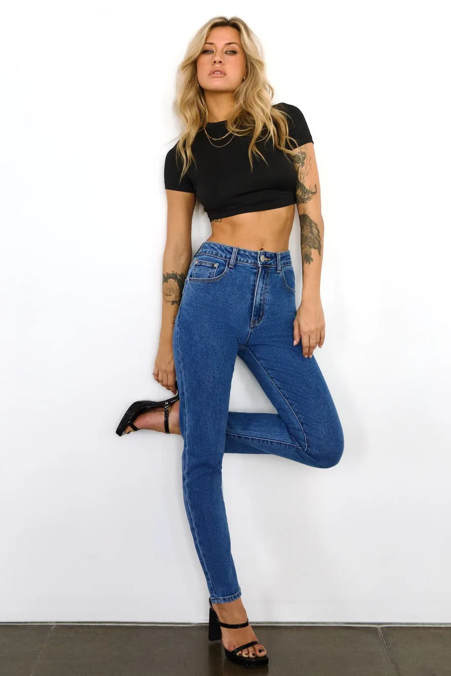 DNM High Rise Skinny Leg Denim Jeans Dark Blue sold by Hello Molly product image thumbnail 3