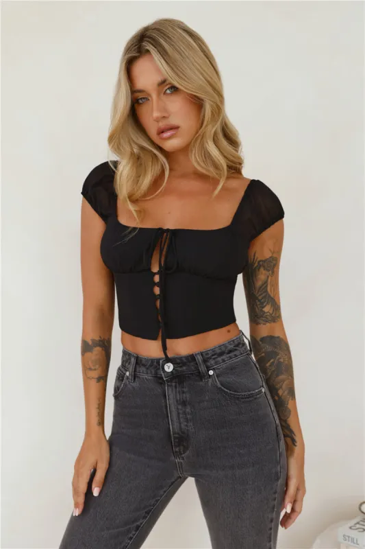 Sweetness Crop Top Black sold by Hello Molly