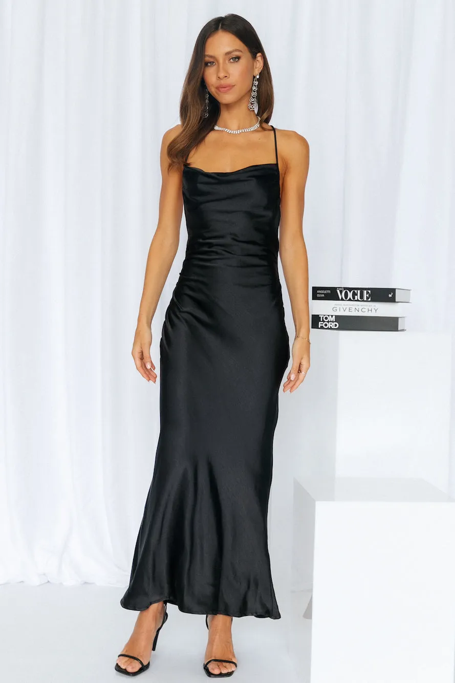 Kissin All Night Satin Maxi Dress Black sold by Hello Molly product image thumbnail 2