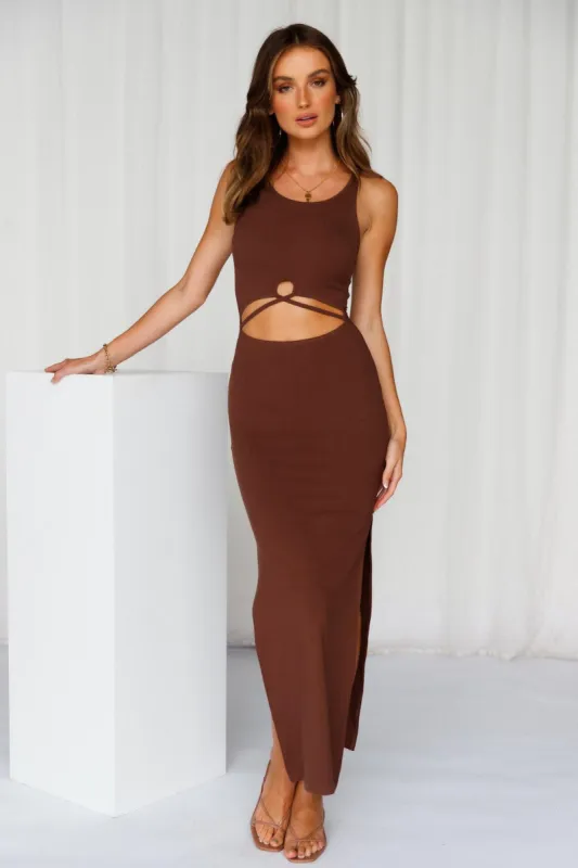 Up Early Maxi Dress Brown sold by Hello Molly