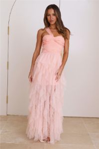 Lavish Style Tulle Maxi Dress Pink sold by Hello Molly