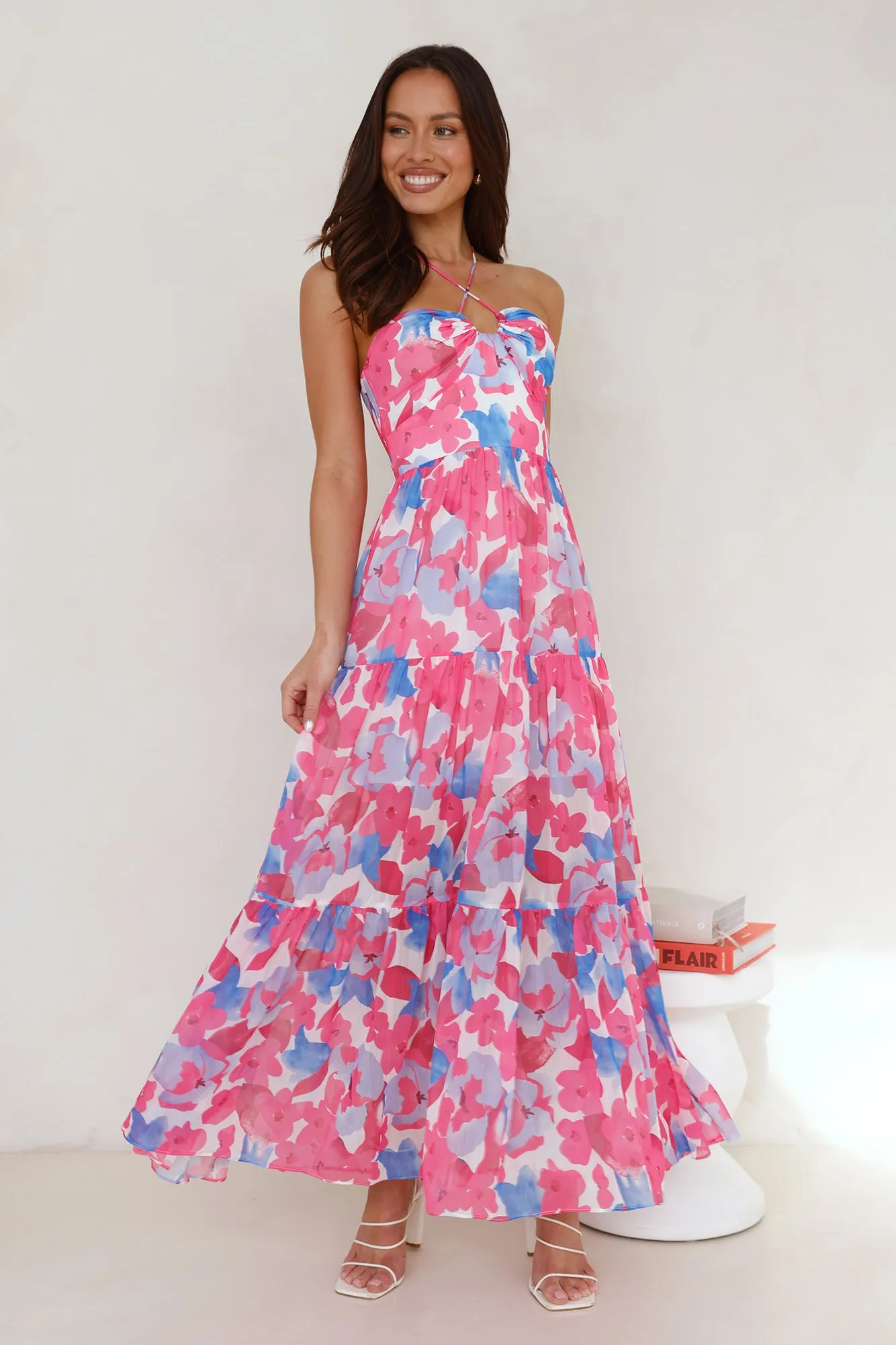 Playlist Halter Maxi Dress Pink sold by Hello Molly