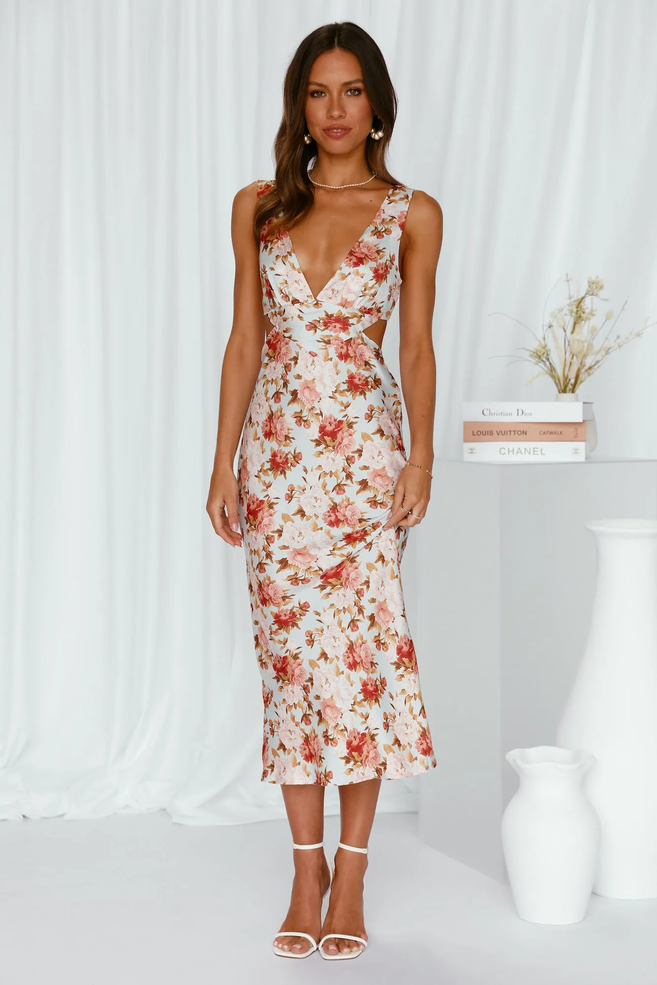 Always Glam Satin Midi Dress Blue sold by Hello Molly product image thumbnail 3