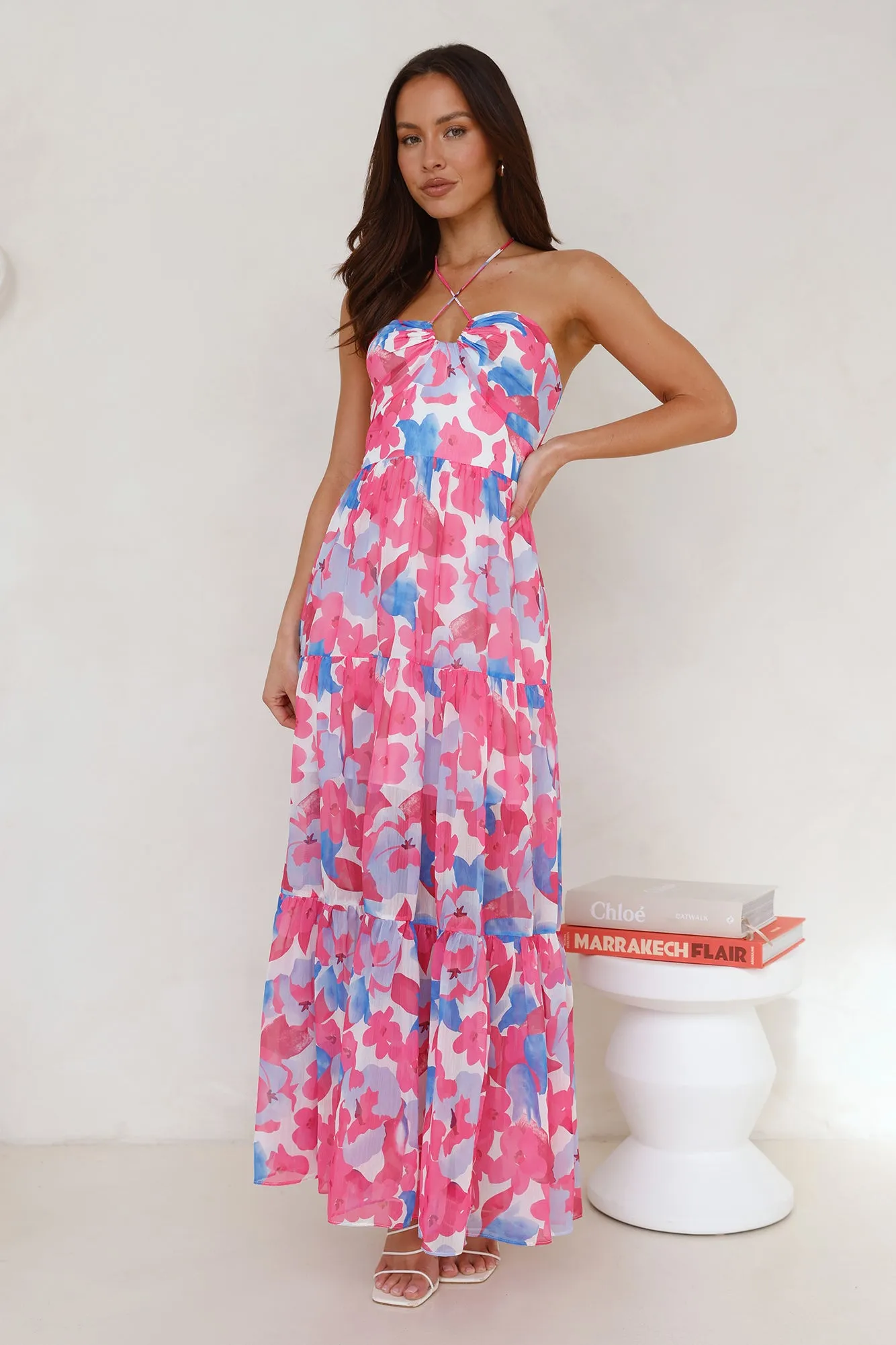Playlist Halter Maxi Dress Pink sold by Hello Molly product image thumbnail 3