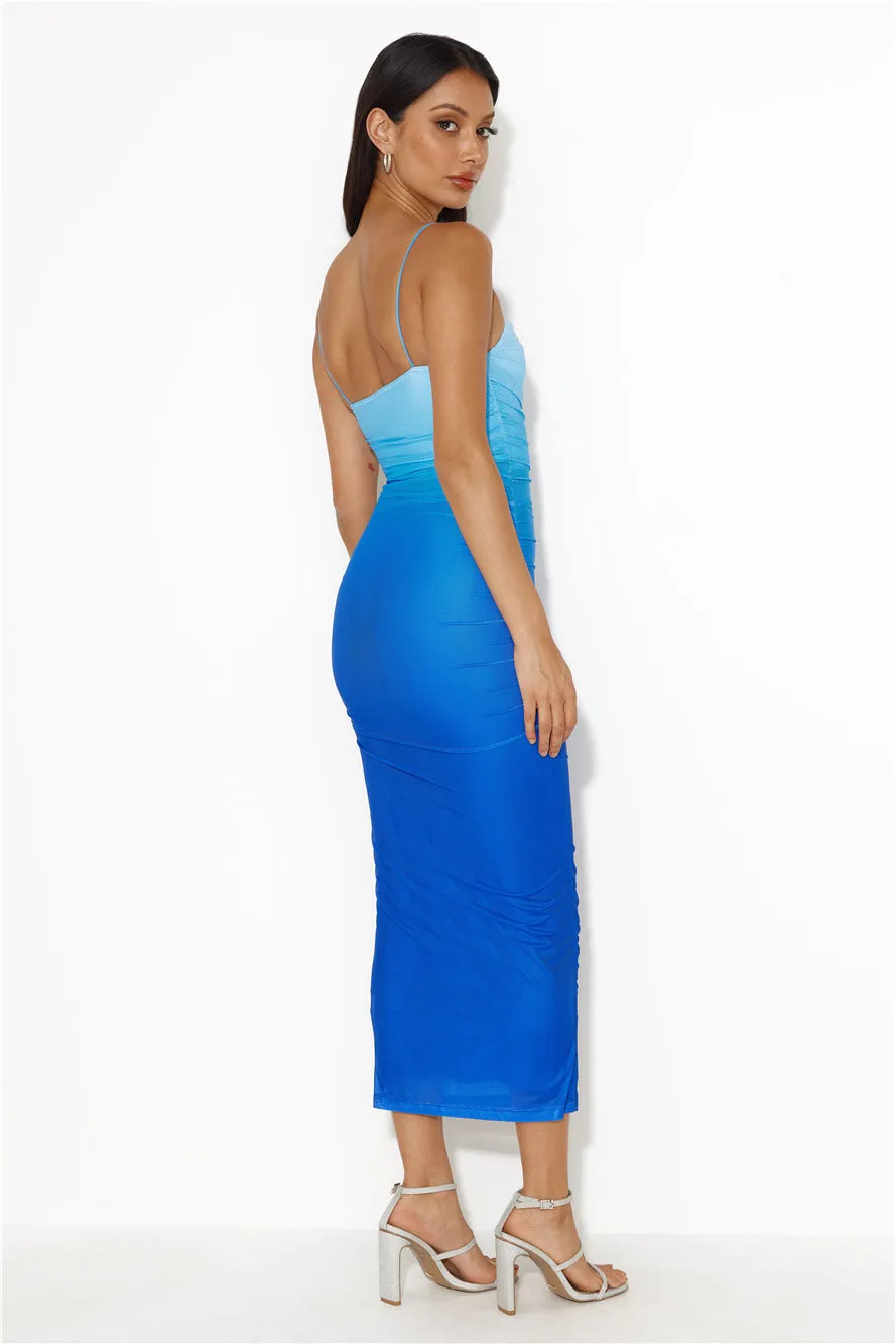 Ombre Lover Mesh Midi Dress Blue sold by Hello Molly product image thumbnail 4