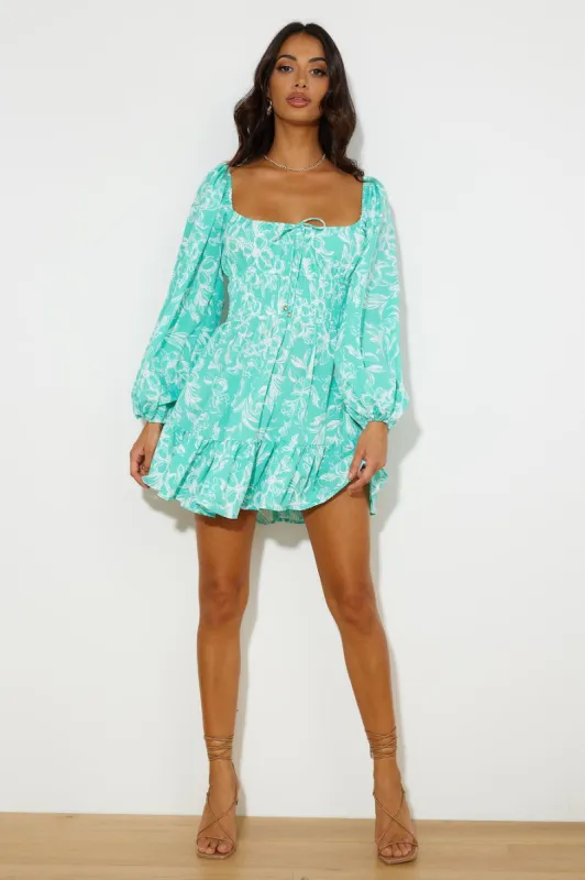 Long Beach Walks Mini Dress Mint sold by Hello Molly