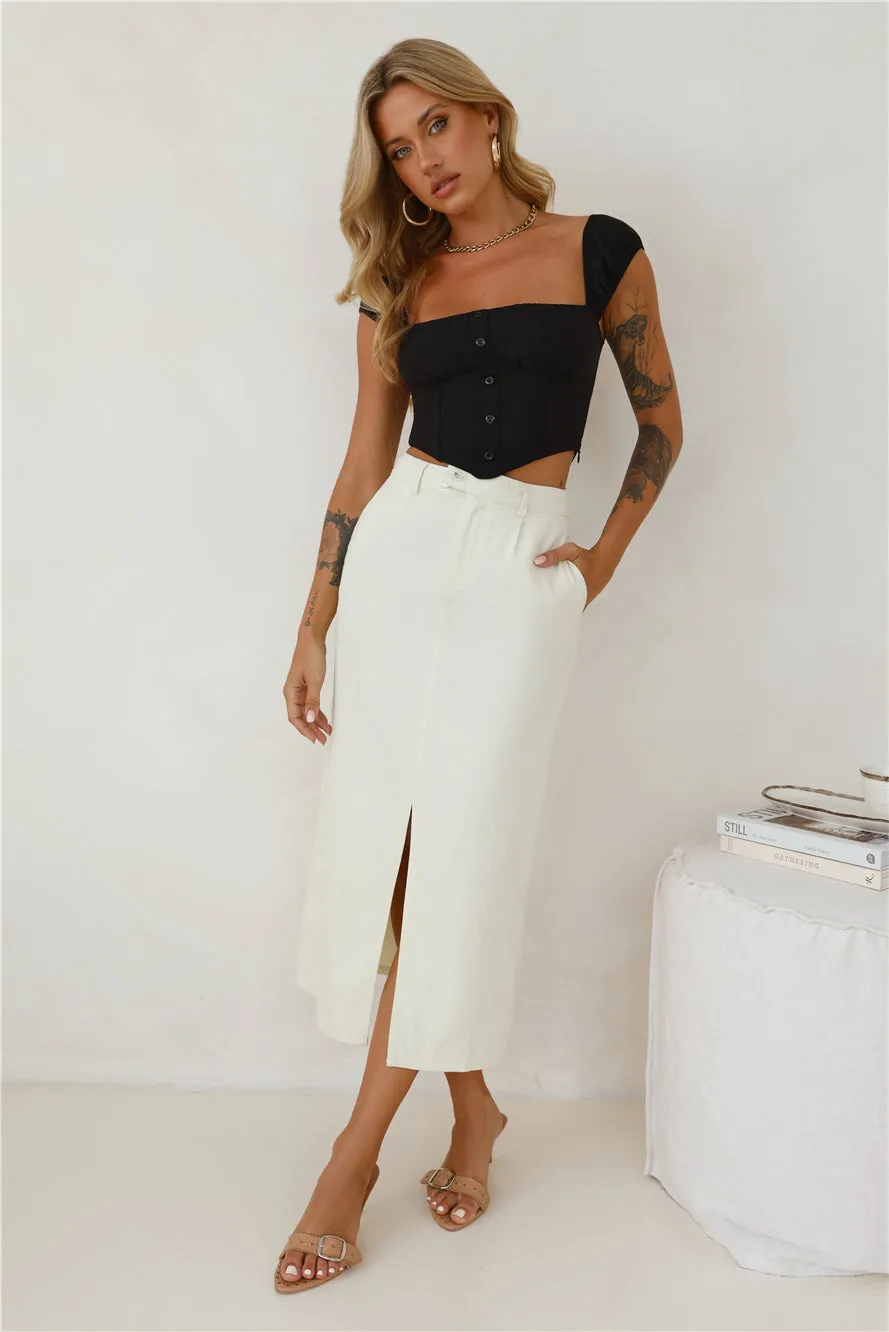 Tracking You Maxi Skirt Beige sold by Hello Molly