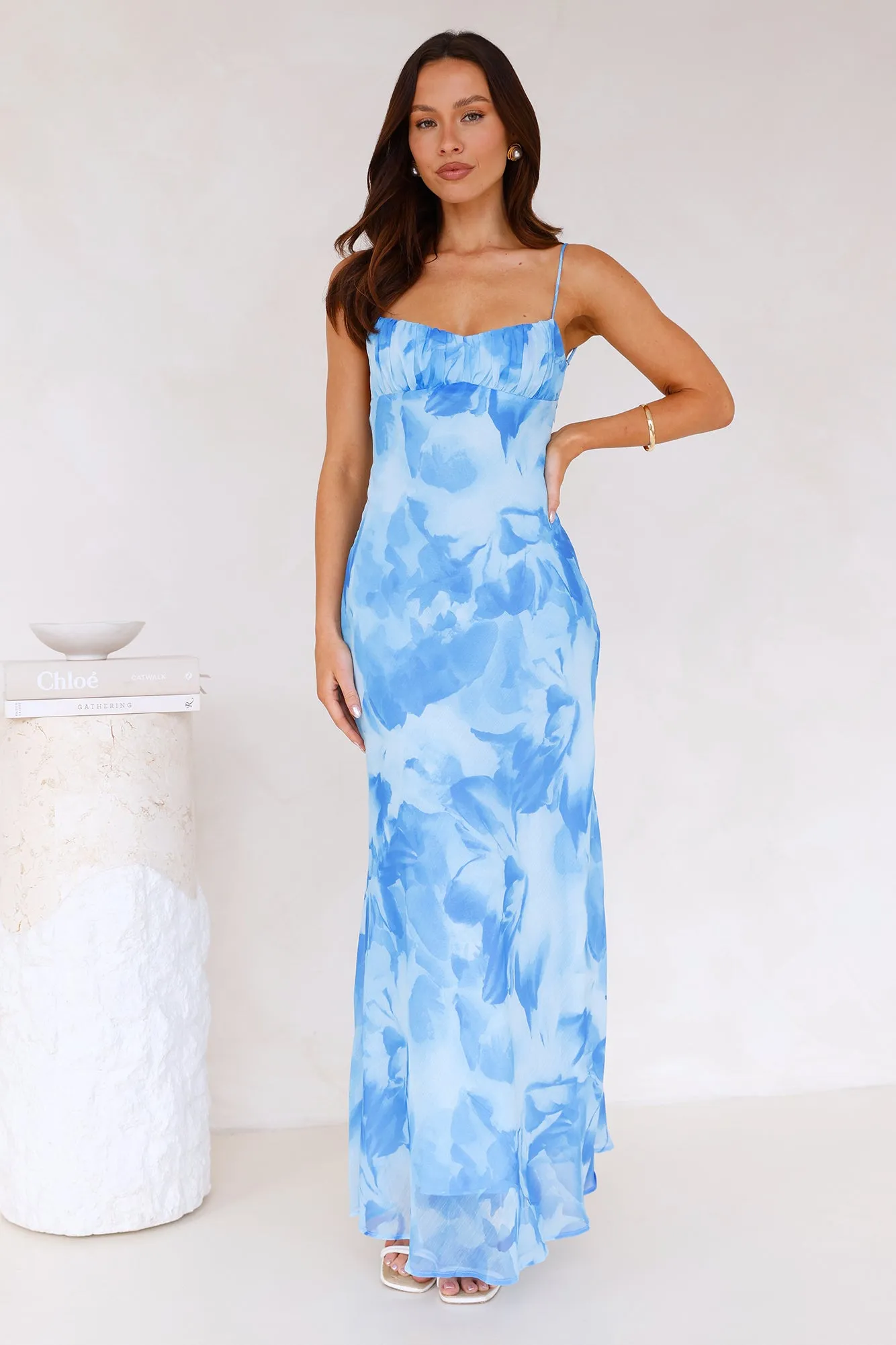 Siren Waters Maxi Dress Blue sold by Hello Molly