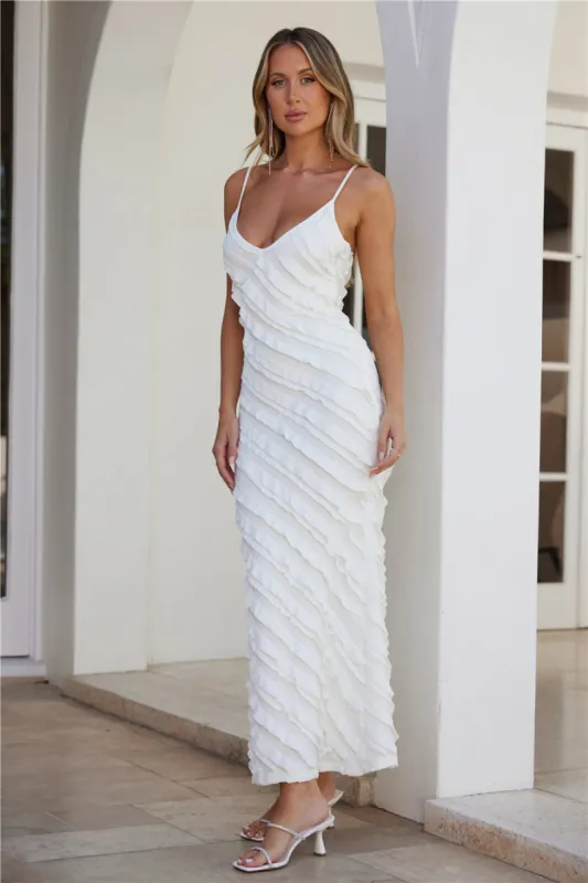 Flirty Fun Maxi Dress White sold by Hello Molly
