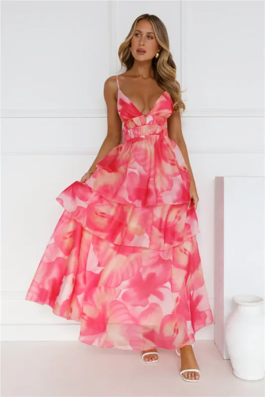Fashionista Extraordinaire Maxi Dress Pink sold by Hello Molly