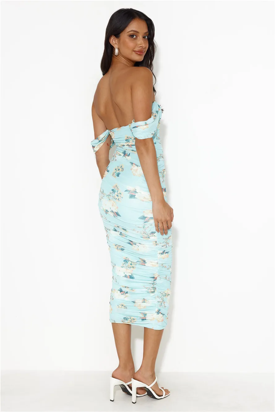 Elevating Fit Mesh Midi Dress Blue sold by Hello Molly product image thumbnail 4