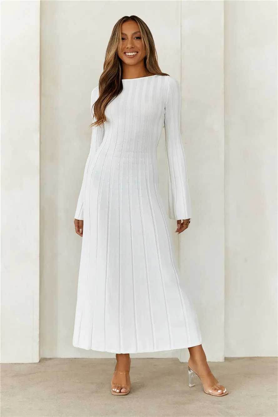 HELLO MOLLY Creating Icons Ribbed Long Sleeve Midi Dress Cream sold by Hello Molly product image thumbnail 3