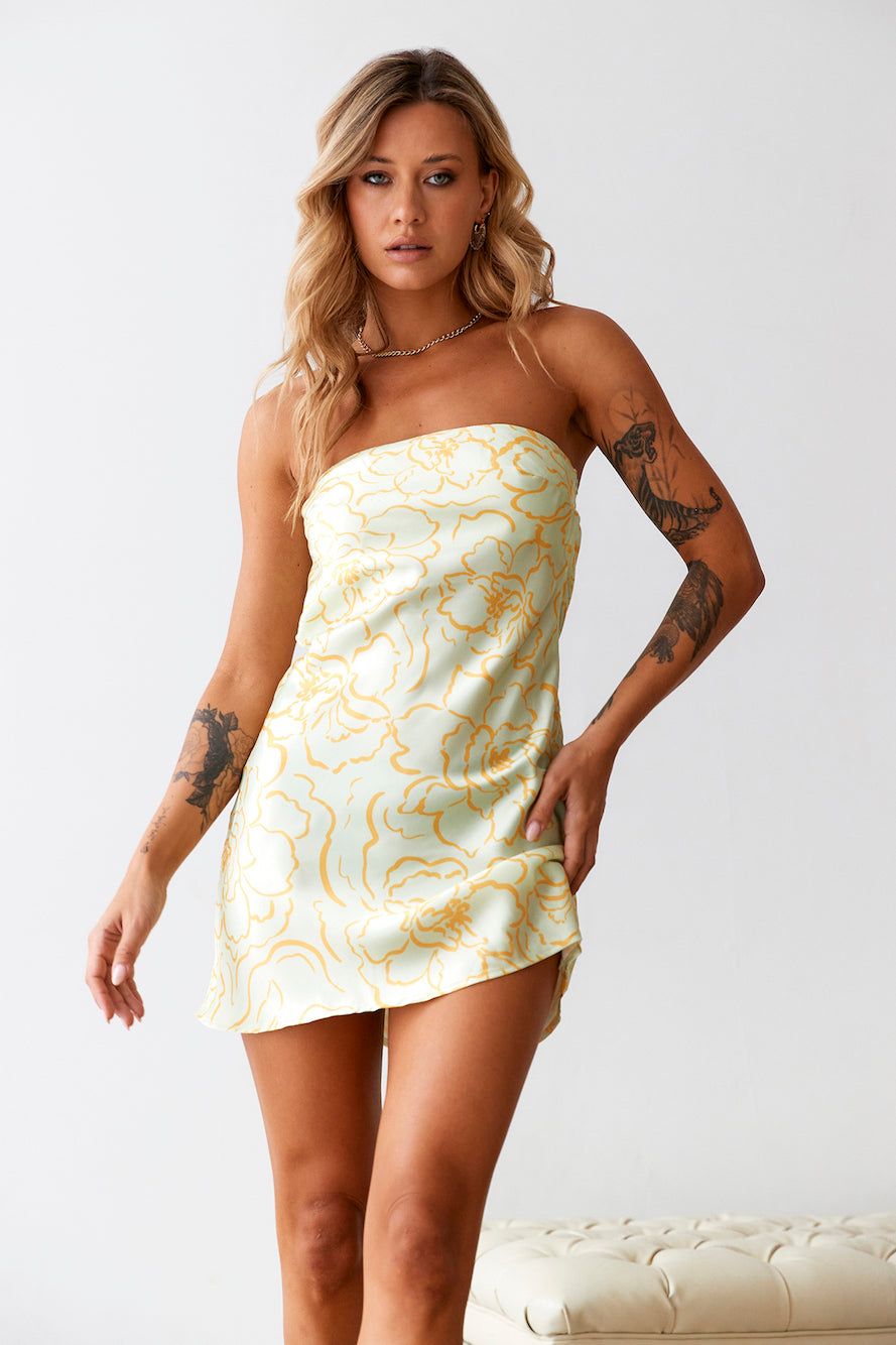 Icy Cold Satin Dress Lime sold by Hello Molly product image thumbnail 3