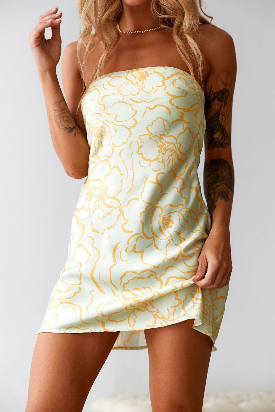 Icy Cold Satin Dress Lime sold by Hello Molly product image thumbnail 4