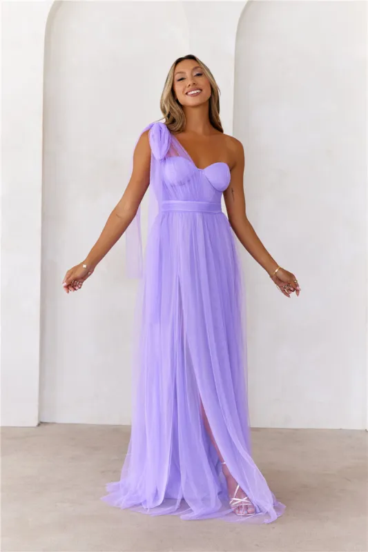 Perfect Poise Mesh Maxi Dress Purple sold by Hello Molly