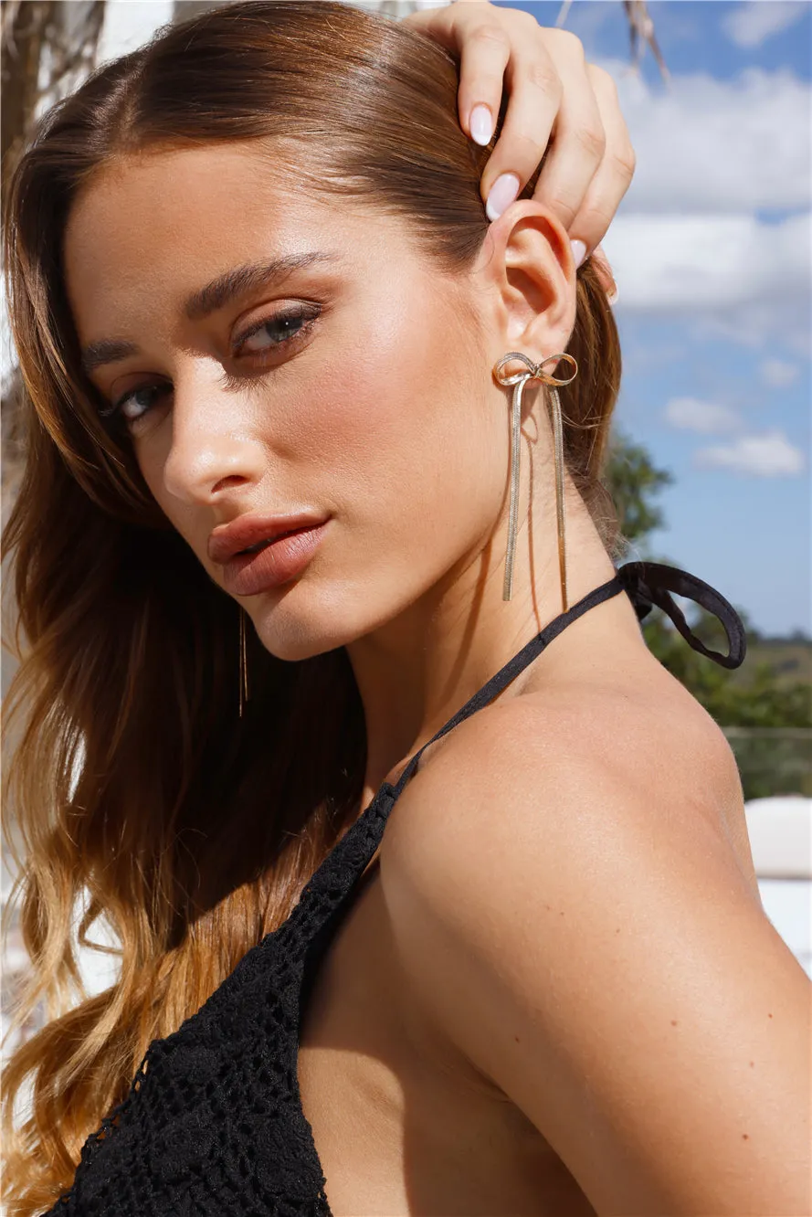 14k Gold Plated Bille Bow Earrings Gold sold by Hello Molly product image thumbnail 2