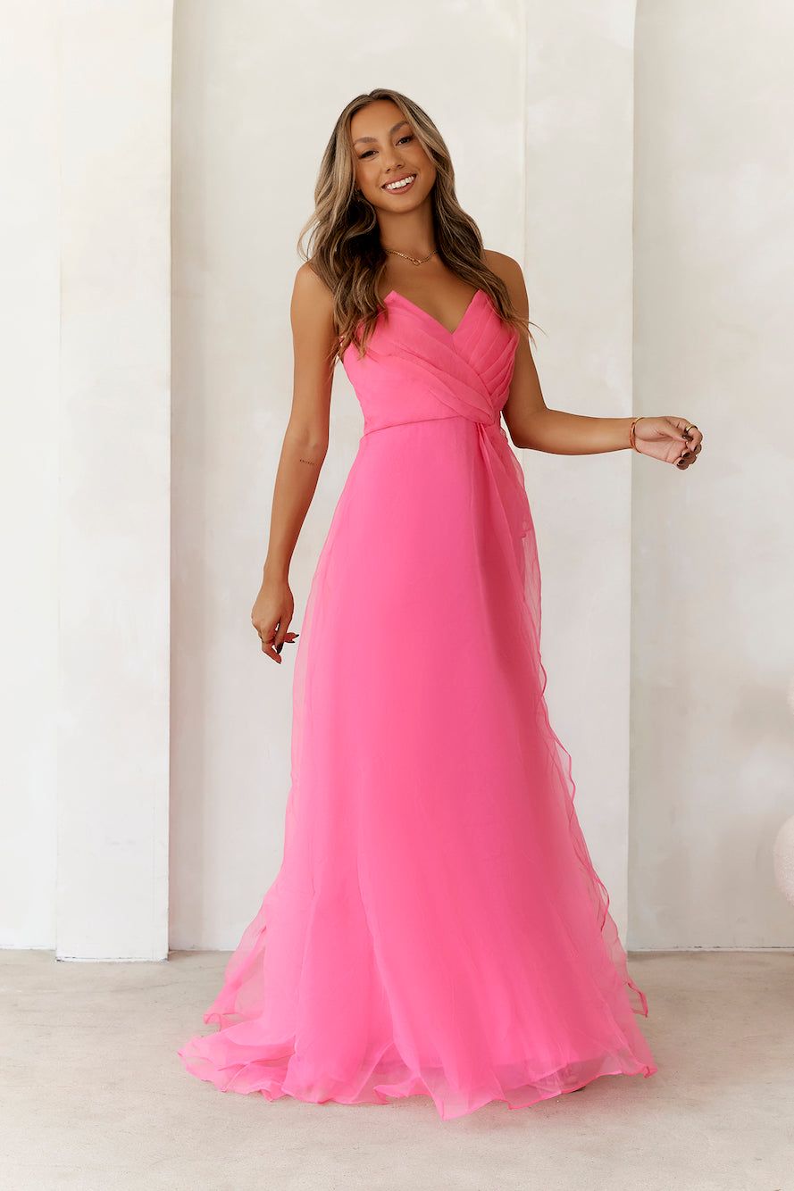 Queen Of The Ball Strapless Maxi Dress Pink sold by Hello Molly product image thumbnail 2