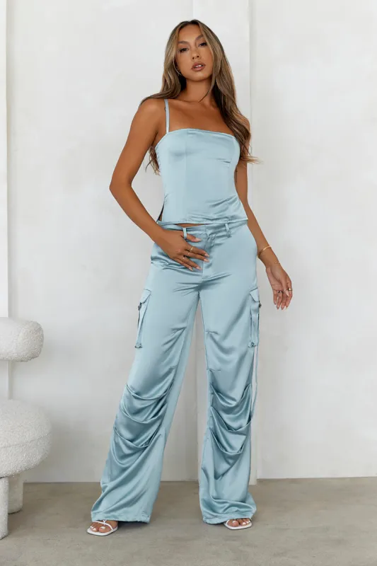 LIONESS Butterfly Cargo Pant Pale Blue sold by Hello Molly