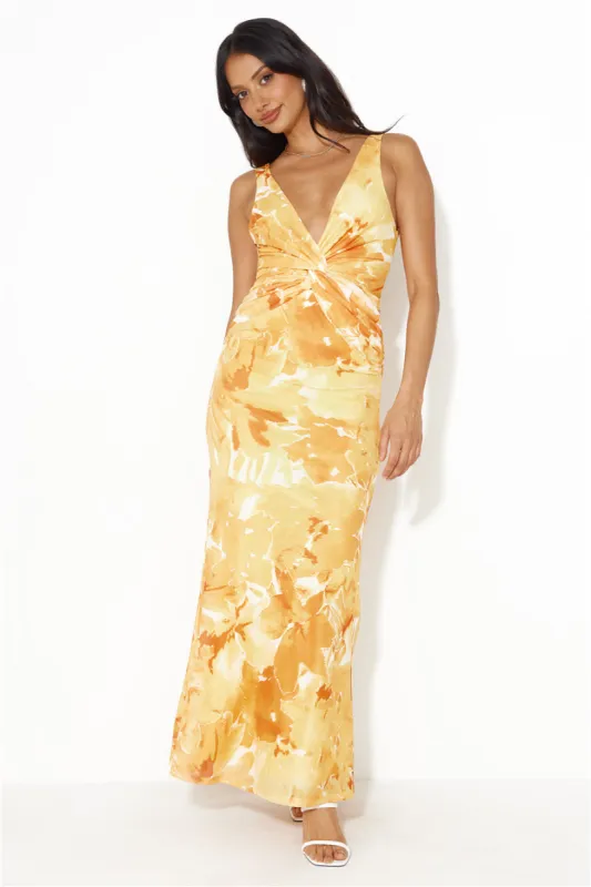 Radiant Vision Mesh Maxi Dress Orange sold by Hello Molly