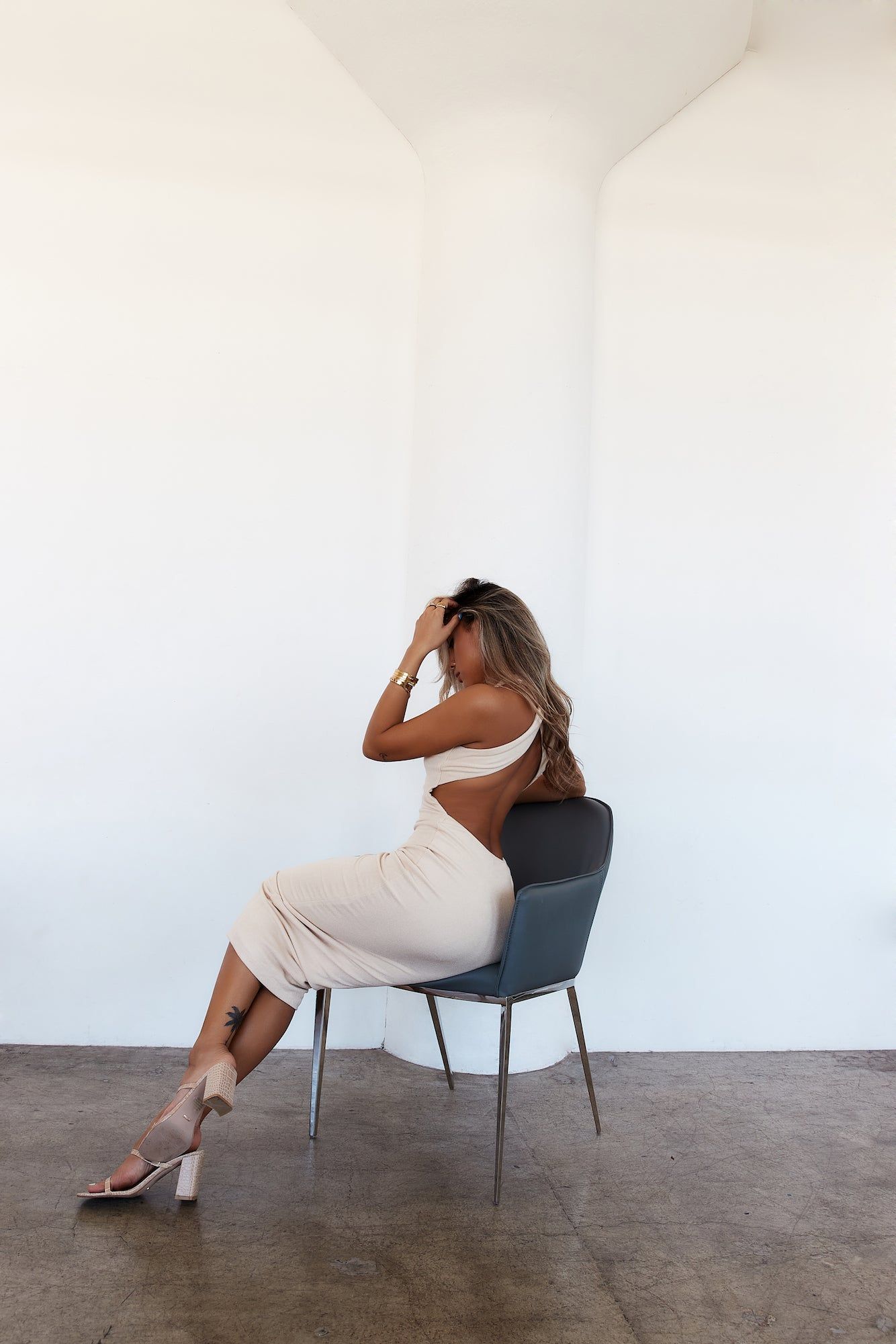 LIONESS The Clare Maxi Dress Oatmeal sold by Hello Molly product image thumbnail 4