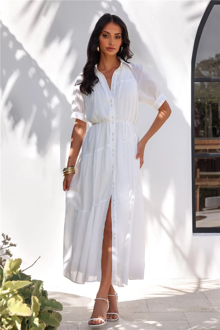 Along The Shore Maxi Dress White sold by Hello Molly