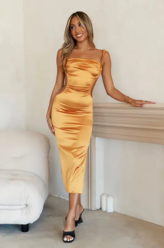 Palm Springs Midi Dress Gold sold by Hello Molly